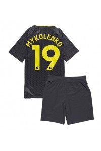 Everton Vitaliy Mykolenko #19 Jalkapallovaatteet Lasten Vieraspeliasu 2024-25 Lyhythihainen (+ Lyhyet housut)